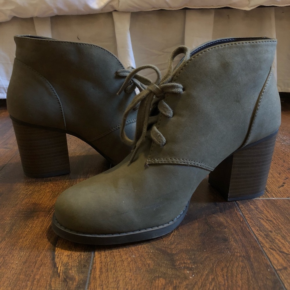 Olive green booties